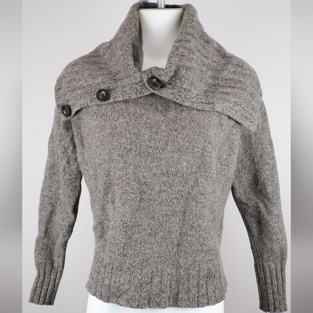 Ann Taylor Gray Lambswool & Cotton Sweater